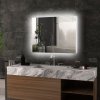 kleankin LED Lighted Bathroom Mirror Cabinet, Wall Mounted Bathroom Storage Cupboard with Adjustable Shelf, USB Powered, 90W x 15D x 70Hcm, High Gloss White