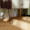 HOMCOM 2-Drawer Bedside Table, Boho Wooden Nightstand Storage Unit, Bedside Cabinet with Steel Frame, Sofa End Side Table for Living Room, Bedroom, Small Space, Rustic Brown