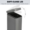 HOMCOM 5L Rectangular Compact Bin Steel Body Removable Bucket Quiet-Close Lid w/ Pedal Lid Rubbish Trash Can Home Office Bedroom Bathroom Living Room Garbage Tidy Clean 