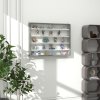 HOMCOM 5-Tier Wall Mounted Display Cabinet, Display Case with 4 Adjustable Shelves, Glass Doors for Home Office Ornaments 60x80cm, Grey Wood Grain