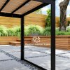 Outsunny Garden Table for 6 People, 160 x 80 x 75 cm Rectangle Outdoor Dining Table with Slatted Top, Metal Frame, for Balcony, Deck, Teak