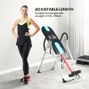 HOMCOM Foldable Gravity Inversion Table Back Therapy Home Fitness Bench Black
