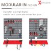 DURHAND 54 Pcs On-Wall Tool Equipment Holding Pegboard Home DIY Garage Organiser DIY w/ 50 Pegs 2 Shelves