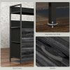 HOMCOM Bedroom Chest of Drawers, Fabric Dresser with 5 Drawers, Storage Organiser Unit with Open Shelves and Metal Frame for Living Room, Entryway
