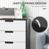 HOMCOM Chest of Drawers, 4 Drawers Cabinet Storage Organiser Unit with Handles for Bedroom, Living Room, White and Black