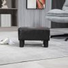 HOMCOM Faux Leather Footstool, Small Foot Rest, Rectangle Sofa Stool for Bedroom Living Room, Brown