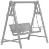 Outsunny 2 Seater Garden Swing Seat, Wooden Swing Chair Bench with Cup Holders for Outdoor Porch Patio, Grey
