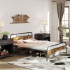 HOMCOM 5ft King Size Bed Frame with Headboard, Platform Bed Frame with Underbed Storage, Slat Support, No Box Spring Needed, Easy Assembly, Rustic Brown
