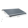 Outsunny Awning Replacement Canopy, Water Resistant UPF 50+ Sun Shade Cover for 3 x 2.5 m Garden Awning (Fabric Only), Grey