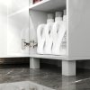 HOMCOM Tall Bathroom Cabinet, Freestanding Bathroom Storage Cabinet with Adjustable Shelves and Double Doors
