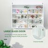 HOMCOM 5-Tier Wall Mounted Display Cabinet, Display Case with 4 Adjustable Shelves, Glass Doors for Home Office Ornaments 60x80cm