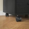 HOMCOM 3-Drawer Filing Cabinet, Mobile File Cabinet for Home Office, Small Rolling Filing Cabinet, Printer Stand, Under Desk File Cabinet for A4, Letter-Size Files, Black Wood Grain