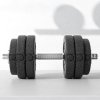 HOMCOM 30KG Adjustable Weights Dumbbells Set, Dumbbell Hand Weights for Home Office Gym Body Fitness Lifting Training, Black