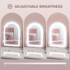 HOMCOM LED Vanity Mirror with Lights, 33 x 44.5cm Lighted Makeup Mirror with 3 Colour, 360 Degree Rotation, Touch Screen, for Bedroom and Dressing Room, White