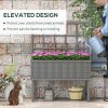 Outsunny Wooden Raised Planter with Trellis for Vine Climbing Plants, Elevated Garden Bed with Drainage Holes and Bed Liner for Vegetables, Flowers, Herbs, 105 x 45 x 140cm, Grey