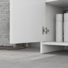 HOMCOM Under Sink Bathroom Cabinet, Freestanding Under Sink Cabinet with 2 Doors and Shelf for Basin without or with Pedestal, White
