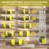 HOMCOM 20KGS 2-In-1 Dumbbell & Barbell Adjustable Set Strength Muscle Exercise Fitness Plate Bar Clamp Rod Home Gym Sports Area, Yellow