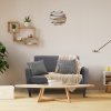 HOMCOM 2 Seater Sofa, Small Comfy Sofa Couch with Rubber Wood Legs, Modern Upholstered Loveseat for Living Room, Bedroom, Charcoal Grey