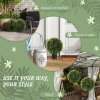 HOMCOM Set of 2 Artificial Plant Topiary Balls, UV-protected Fake Decorative Plants, Faux Plants for Home Indoor Outdoor Decor, 45cm, Green