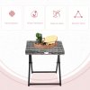 Outsunny Folding Rattan Garden Coffee Table, Small Square Outdoor Bistro Side Table with Rattan Top for Patio, Balcony, Porch, 40 x 40 x 40 cm, Grey