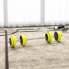 HOMCOM 20KGS 2-In-1 Dumbbell & Barbell Adjustable Set Strength Muscle Exercise Fitness Plate Bar Clamp Rod Home Gym Sports Area, Yellow