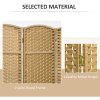 HOMCOM 6 Panel Folding Room Divider, Freestanding Privacy Screen for Living Room, Bedroom and Office, 240 x 170cm, Natural
