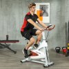 SPORTNOW Indoor Exercise Biker, Quiet Stationary Bike, Stylish Cycling Machine with Adjustable Seat and Resistance, LCD Monitor, Tablet Holder, for Home Gym Cardio Workout, White