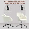 HOMCOM Office Chair, Teddy Fleece Swivel Computer Desk Chair, Makeup Vanity Seat with Adjustable Height for Home Study Bedroom, Cream White