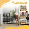 PawHut Dog Gate Stair Gate Pressure Fit Pets Barrier Auto Close for Doorway Hallway, 74-148cm Wide Adjustable, Black
