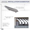 Outsunny 2.5m x 2m Retractable Awning, DIY Garden Awning Canopy, Anti-UV Sun Shade Shelter with Aluminium Frame and Crank Handle, Blue and White