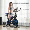 SPORTNOW Indoor Exercise Bike, Stationary Bike, Cycling Machine with Adjustable Seat and Resistance, Heart Rate Sensor, for Home Gym Workout, 8kg Flywheel, Blue