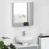 kleankin Bathroom Mirror Cabinet, Stainless Steel Wall-Mounted Bathroom Storage Cabinet with 2 Hinged Doors and Shelves for Laundry Room, 54W x 60Hcm, Silver