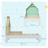 AIYAPLAY Toddler Bed Frame, Kids Bedroom Furniture, Treehouse Style Single Bed Frame with Safety Guardrails, 144L x 74W x 110Hcm, for Ages 3-8 Years, Green