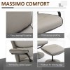 HOMCOM Recliner Chair with Ottoman 360 Degree Swivel Faux Leather High Back Armchair Lounge Seat w/ Footrest Stool, 135 degree Adjustable Backrest and Thick Foam Padding for Home Office Living Room