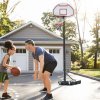 HOMCOM Basketball Hoop Outdoor, Portable Basketball Hoop and Stand with Weighted Base, Portable on Wheels, 1.55-2.1m, for Teens, Juniors, Adults, White