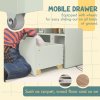HOMCOM Kids Bookshelf with Storage Drawer, Children's Bookcase with Wheels, Toy Organiser for Bedroom, Playroom - Green