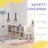 HOMCOM Kids Gymnastics Bar, Horizontal Bar for Kids, Adjustable Height Folding Gymnastics Equipment with Gymnastic Rings, Non-slip Rubber Floor Rings, for Home, Flat, Purple