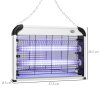 Outsunny Electric Fly Zapper, 20W Electric Fly Killer, Wall Hanging Bug Zapper Indoor & Outdoor Attracting Insect Mosquito Killer, Silver Tone