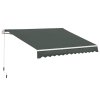 Outsunny 3.5x2.5m Manual Awning Window Door Sun Weather Shade w/ Handle Thick Retractable Canopy Outdoor Garden Shield Grey