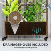 Outsunny Wooden Trellis Planter, Raised Beds for Garden with Wheels and Drainage Holes, Privacy Screen Planter Box to Grow Vegetables, Herbs and Flowers for Garden, Patio, Deck, Brown