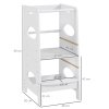 HOMCOM Toddler Step Stool Kids Adjustable Standing Tower with Safety Rail for Kitchen Counter Grey
