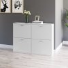 HOMCOM Wooden Modern Design 4 Drawer Shoes Cabinet Pull Down Shelf Storage Organiser