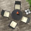 Outsunny Set of 4 Outdoor Seat Cushions with Ties, Water Repellent Seat Pads for Garden Patio Kitchen Office Chairs, Beige