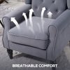 HOMCOM Retro Accent Chair, Velvet Wingback Armchair with Wood Frame Button Tufted Design for Living Room Bedroom, Charcoal Grey