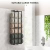 HOMCOM Towel Rack Wall Mounted, Metal Towel Rail Holds Up to 6 Large Size (150 x 100cm) Rolled Towels, 3 Bar Towel Storage for Bathroom, 21 x 12 x 74cm, Black