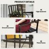 Outsunny Set of 2 Garden Chairs, Stackable Outdoor Chairs with Metal Slatted Seat & Backrest, for Yard, Garden, Black