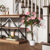 Outsunny 90cm/3FT Artificial Rose Tree, Fake Decorative Plant with Pot, Indoor Outdoor Faux Decoration Home Office Decor, Pink