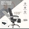 Vinsetto Massage Office Chair, Ergonomic Desk Chair, Comfy Work Study Chair with Heat, Padded Seat, 135° Reclining Back and Footrest for Home Office, Charcoal Grey