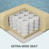 HOMCOM 2 Seater Sofa with Spring Cushion, Fabric Sofa with Wooden Legs, Modern Love Seat for Living Room, 140cm Width Tufted Couch for Bedroom