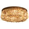 HOMCOM Crystal Ceiling Light Modern Chandeliers Stainless Steel Pendant Lights with Crystal Decorations for Living Room Bedroom Dining Room Hall Silver